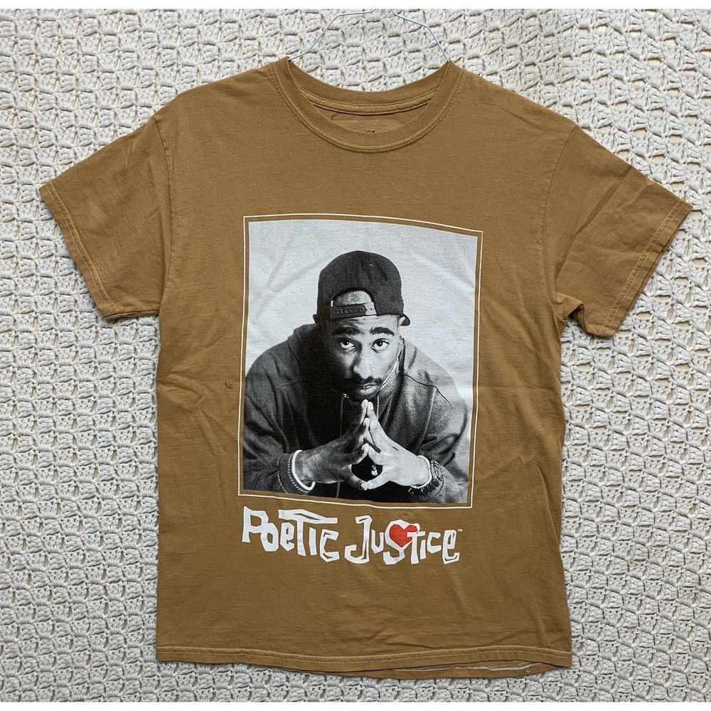 2Pac Tupac Poetic Justice Men's T- Shirt S/M Brown  Rap Movie 100%cotton‎